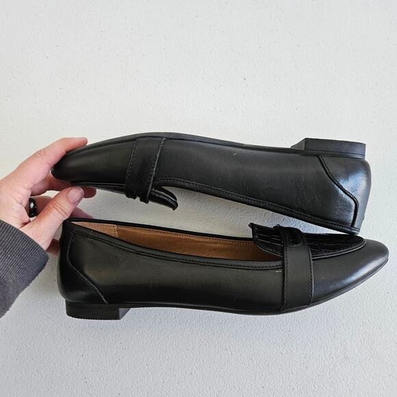 Vionic Savannah Flat Loafers Womens 8 Black Leather EVA Footbed Vio-Motion Tech - Picture 4 of 9